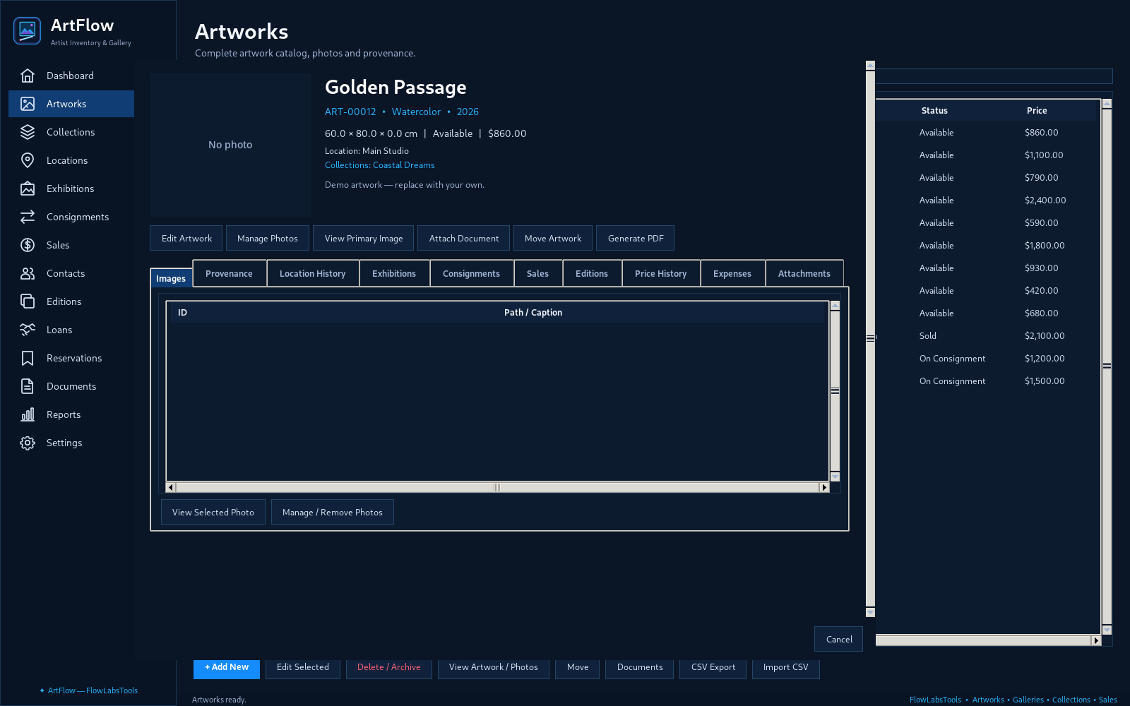 ArtFlow — Artwork Profile screenshot