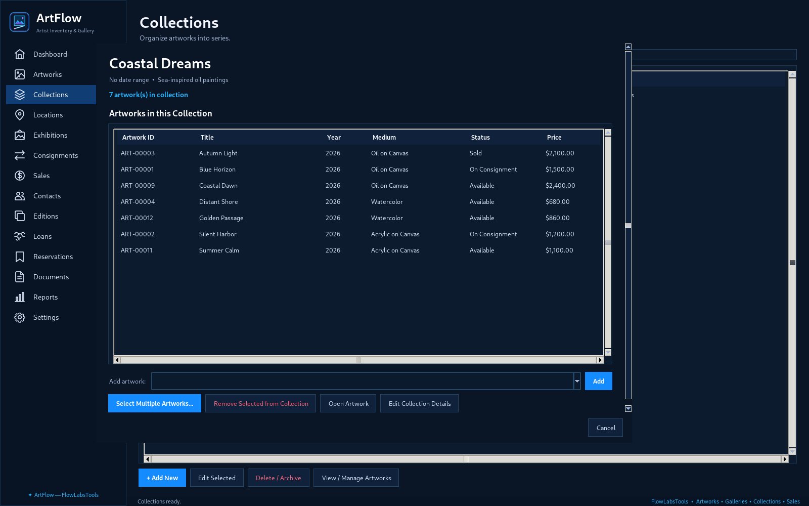 ArtFlow — Collection Artworks screenshot