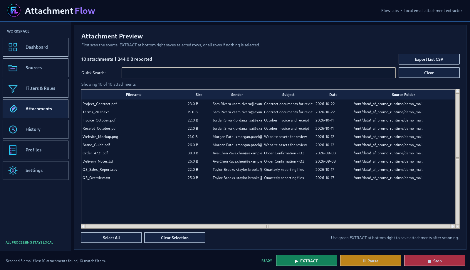 AttachmentFlow &mdash; Attachment results and live search