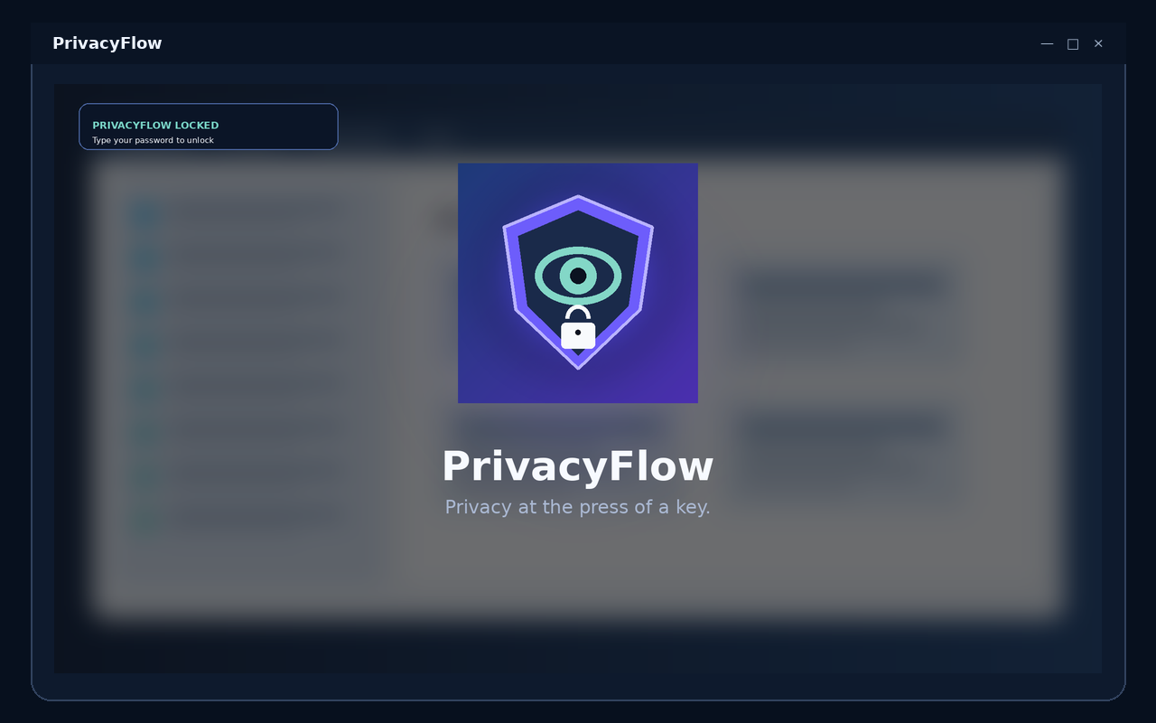 Privacyflow — Blurred lock screen