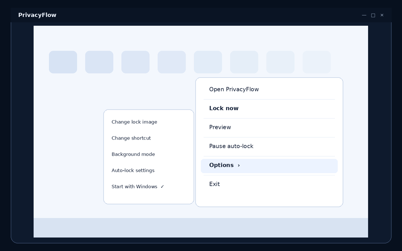 Privacyflow — System tray controls